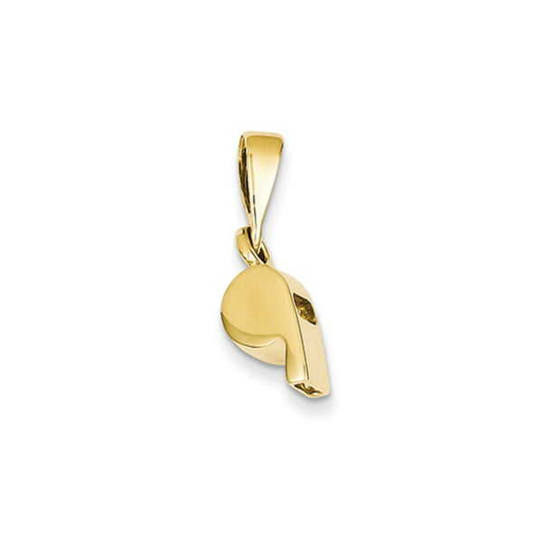 22mm Silver Yellow Plated 3-D Whistle Charm 